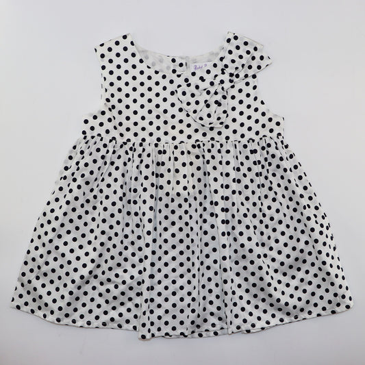 Rachel Riley Navy and Ivory Polka Dot Baby Doll Top
