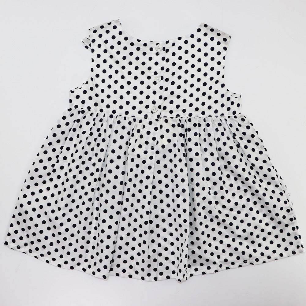Rachel Riley Navy and Ivory Polka Dot Baby Doll Top