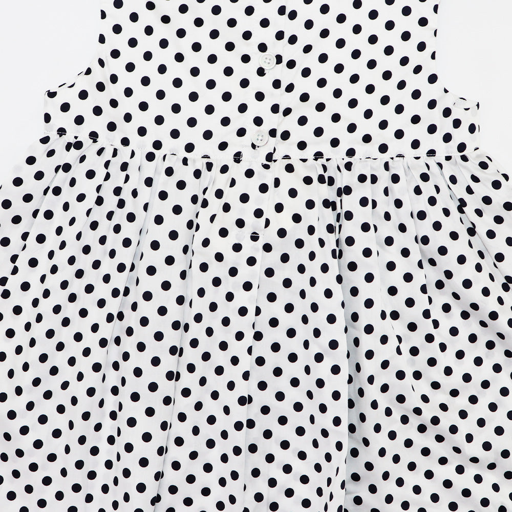 Rachel Riley Navy and Ivory Polka Dot Baby Doll Top