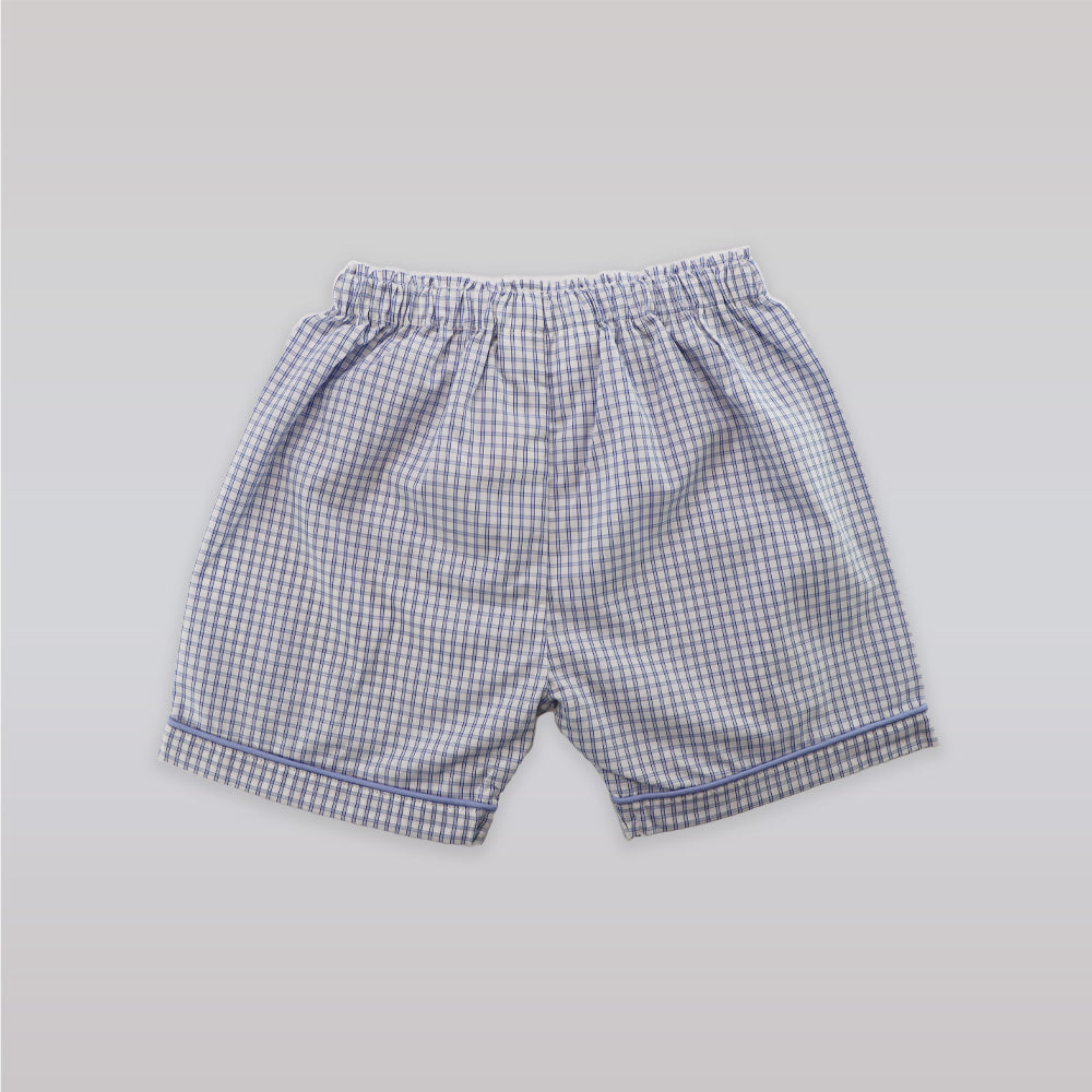 Rachel Riley Baby Blue Checkered Cotton Striped Dungarees