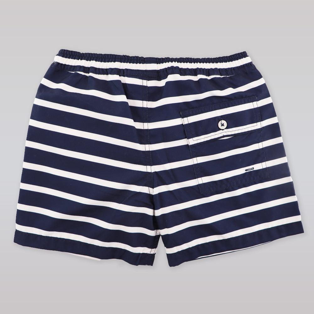 Rachel Riley Boys Navy Striped Swim Trunks for Summer Fun