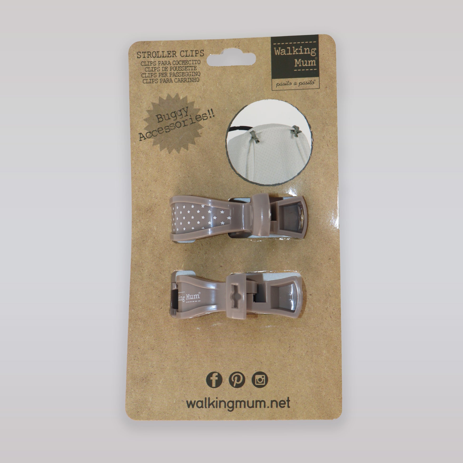 Pasito A Pasito Walking Mum Grey Stroller Plastic Muslin Clip