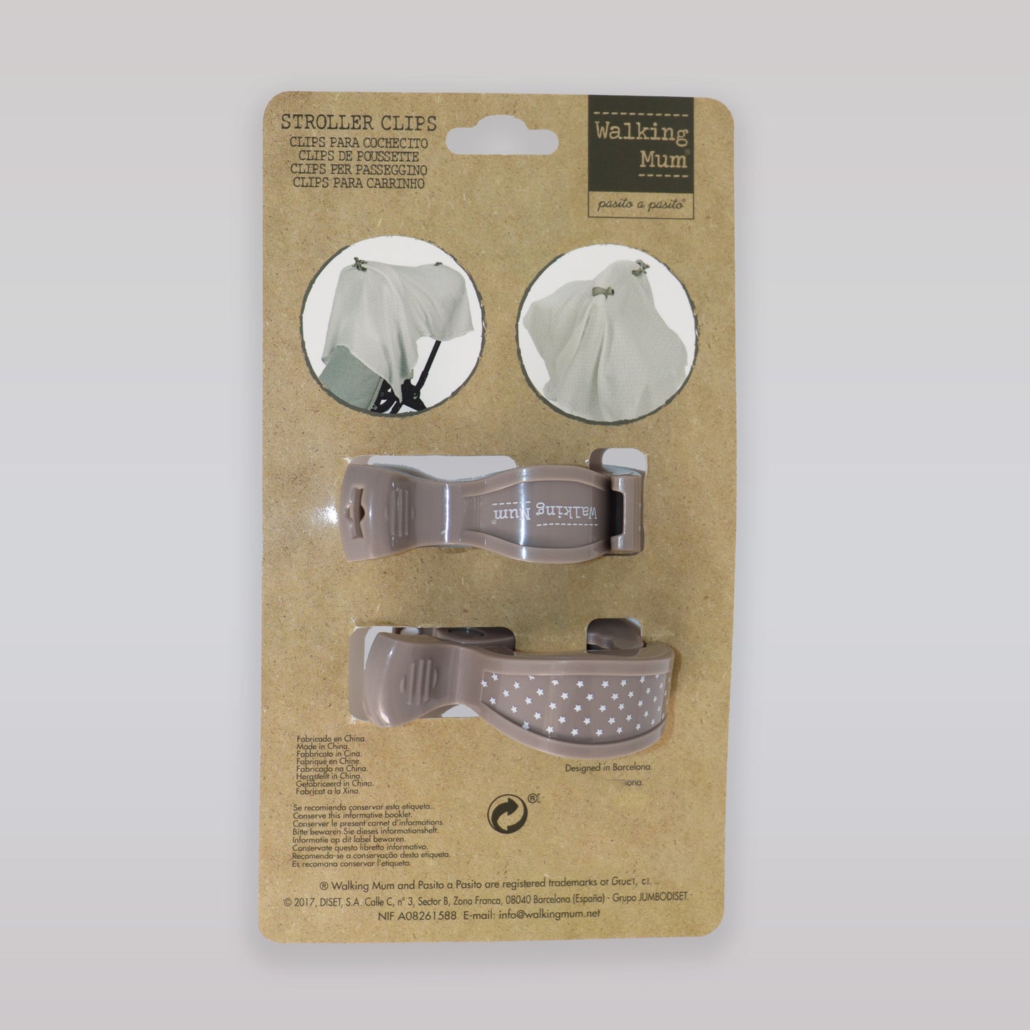 Pasito A Pasito Walking Mum Grey Stroller Plastic Muslin Clip