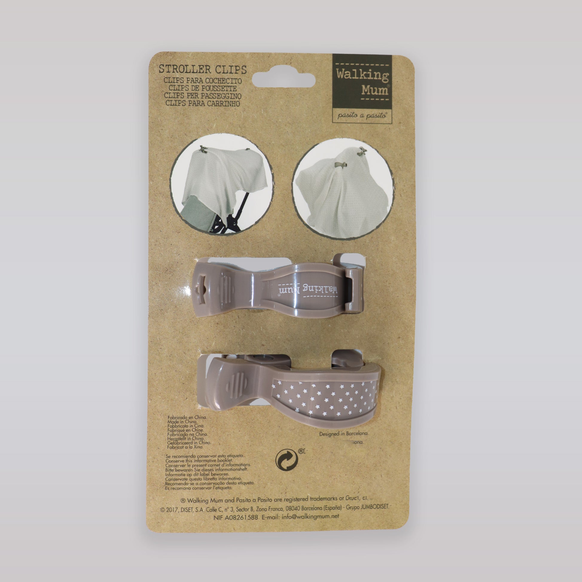 Pasito A Pasito Walking Mum Grey Stroller Plastic Muslin Clip