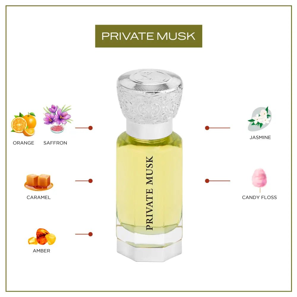 Swiss Arabian Private Musk 12ml Concentrated Perfume Oil Rollerball Unisex
