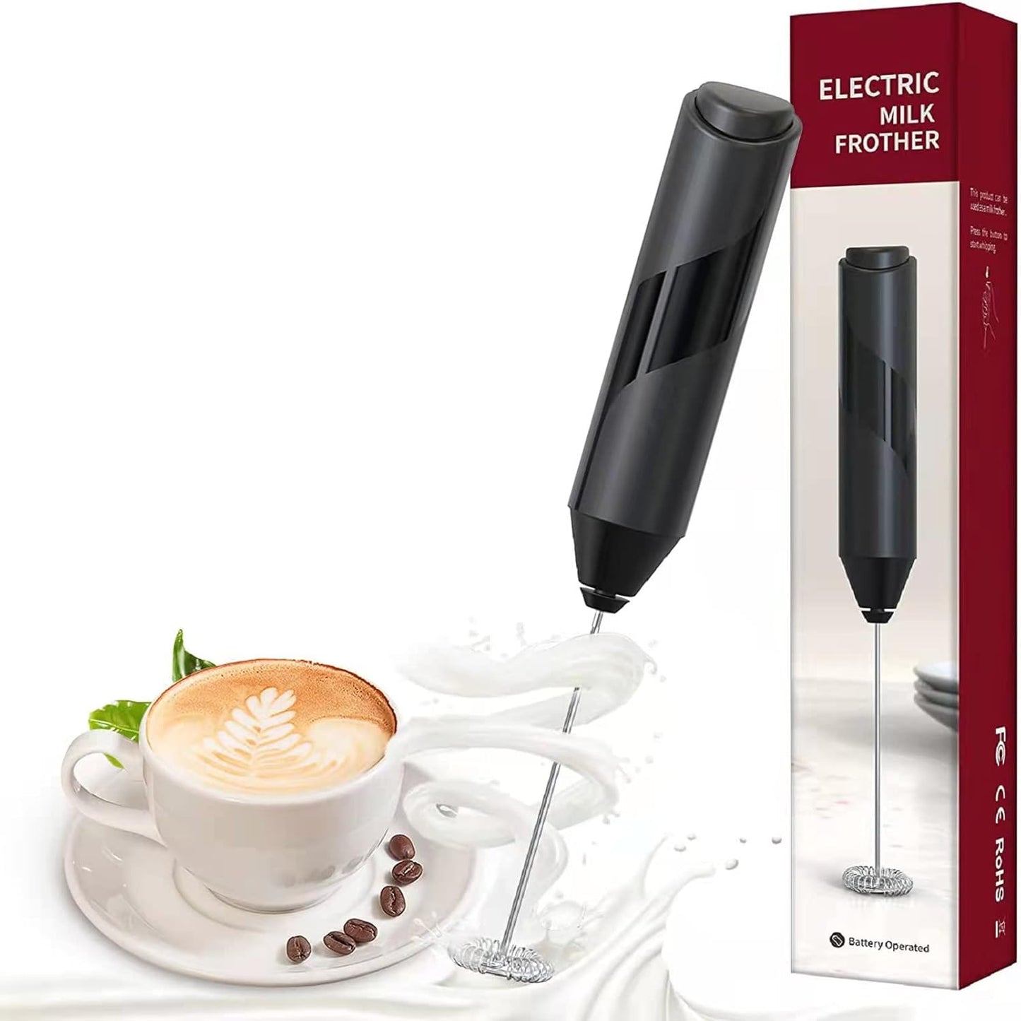 AMLINK Milk Frother Handheld, Electric Frothers, Coffee Frother Mini Whisk