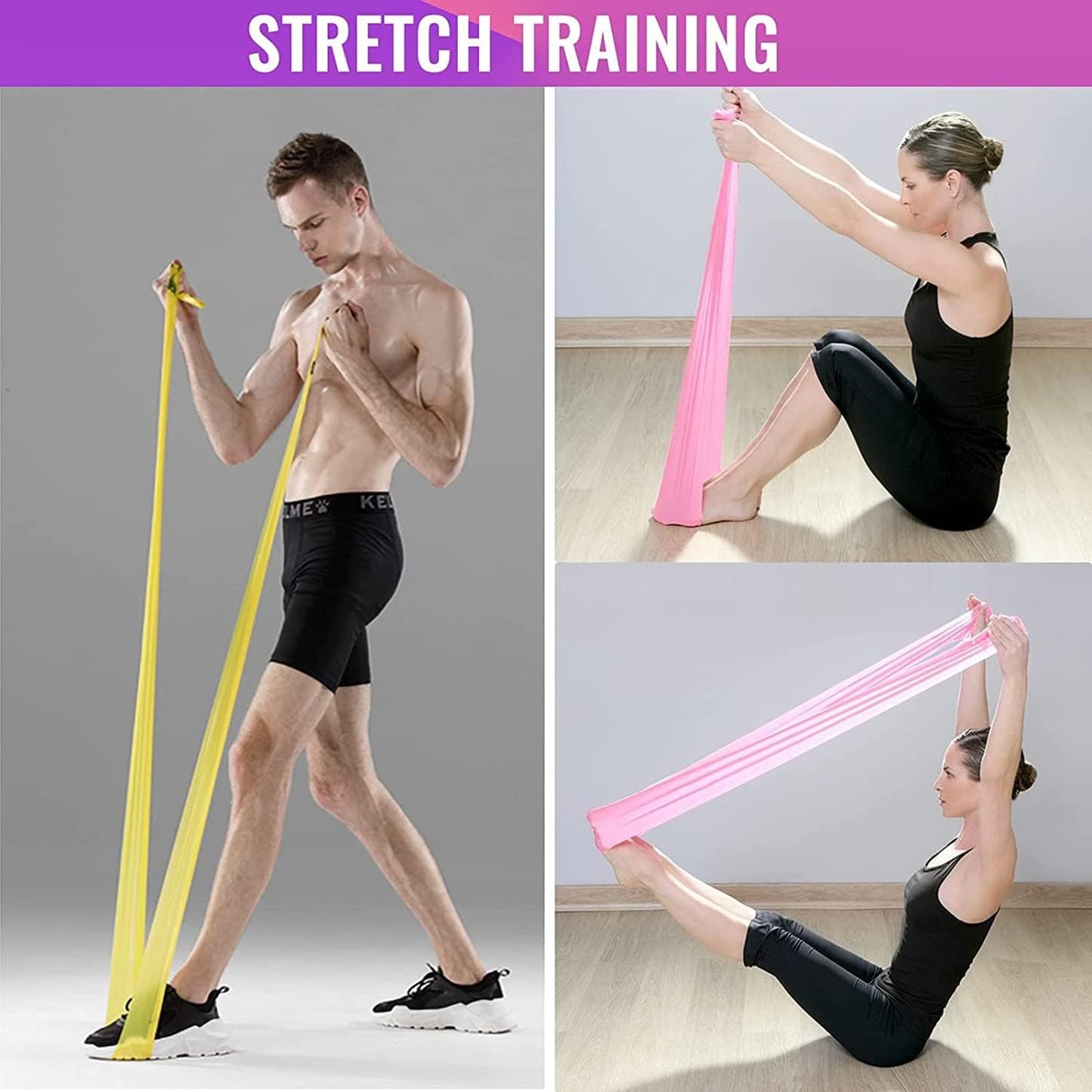 SKY-TOUCH Latex Resistance Exercise Band 5Pc