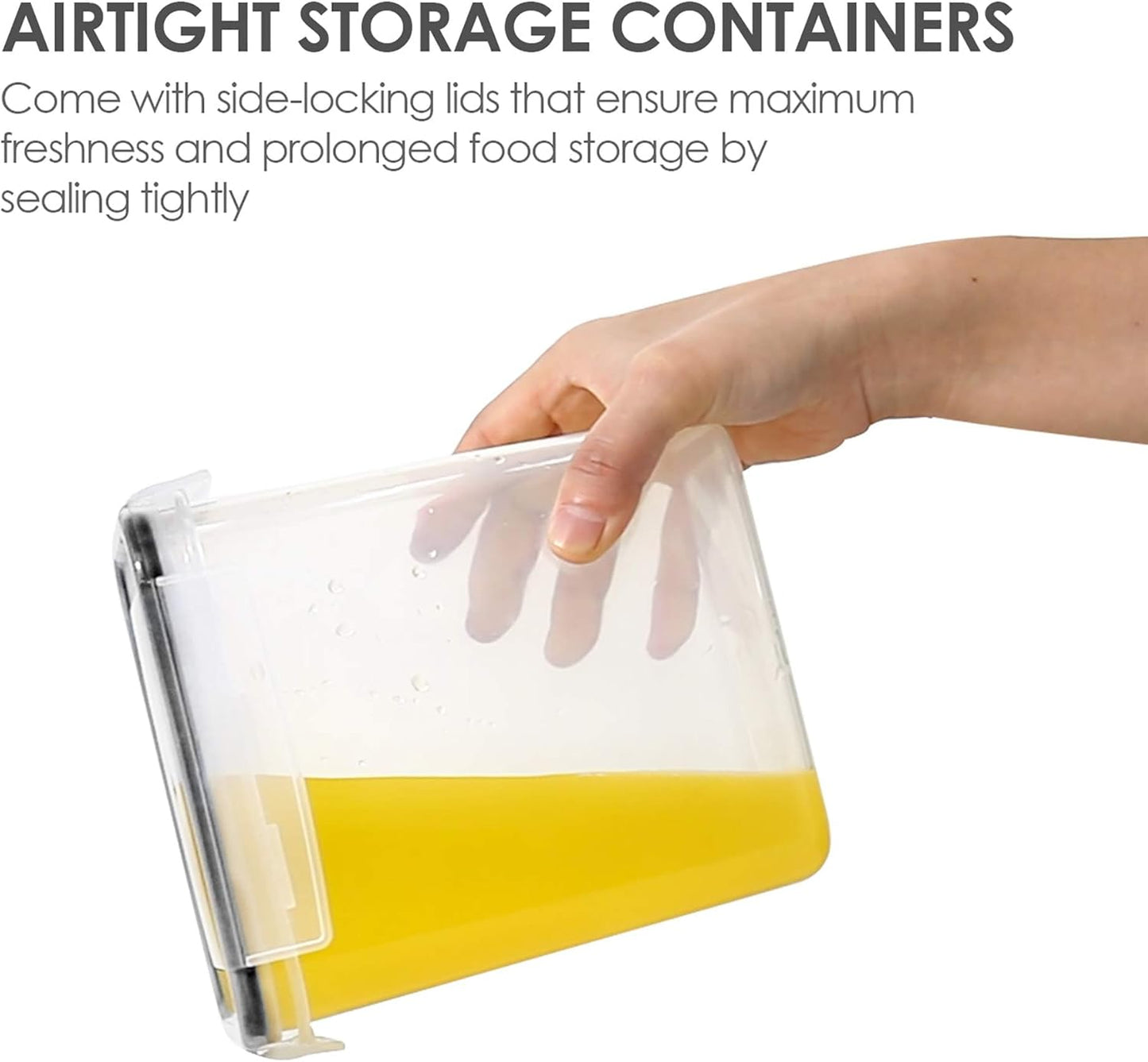 Vtopmart 12pcs 1.5qt/1.6L Plastic Food Storage Containers, Black