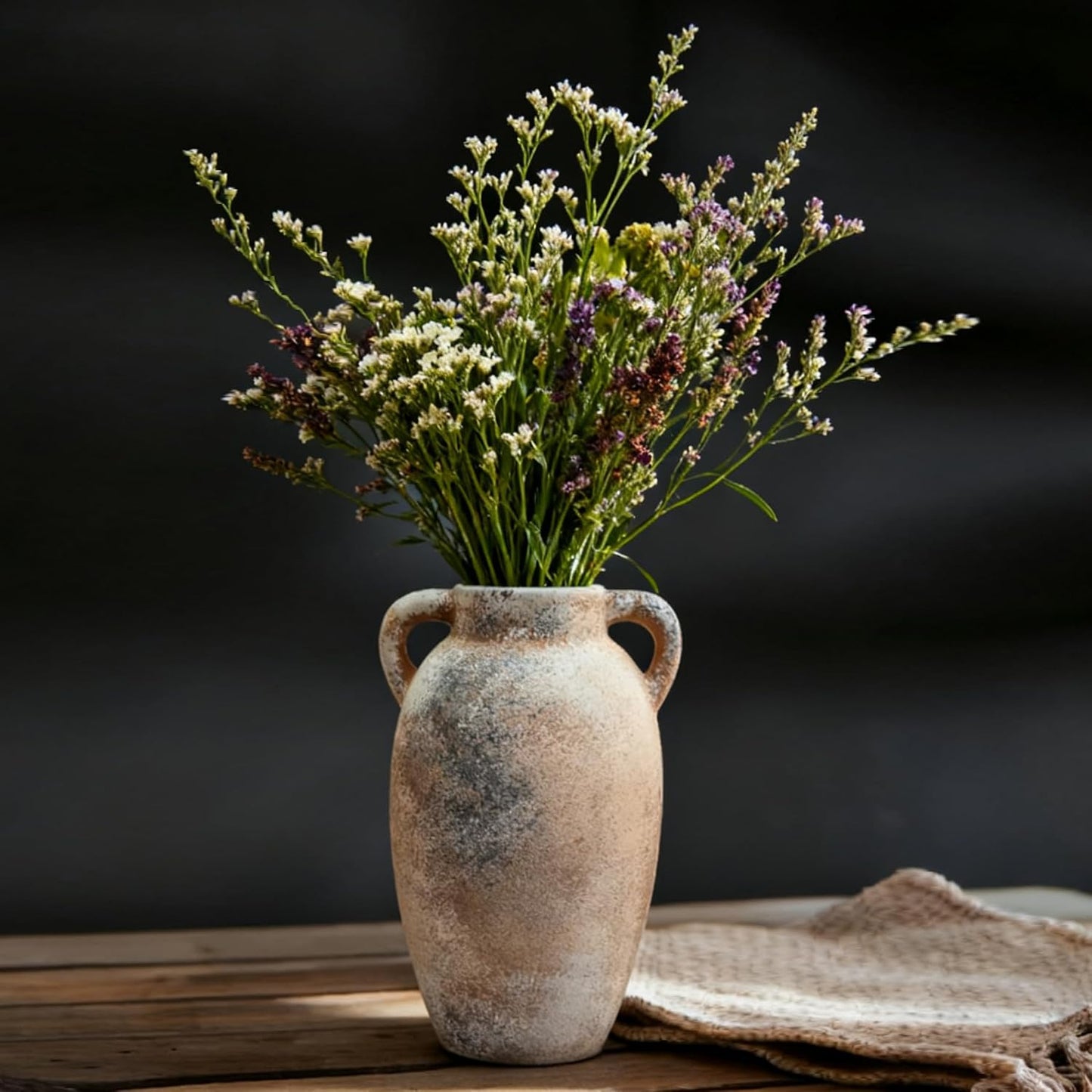 Ceramic Flower Vase with Handles Home Decor