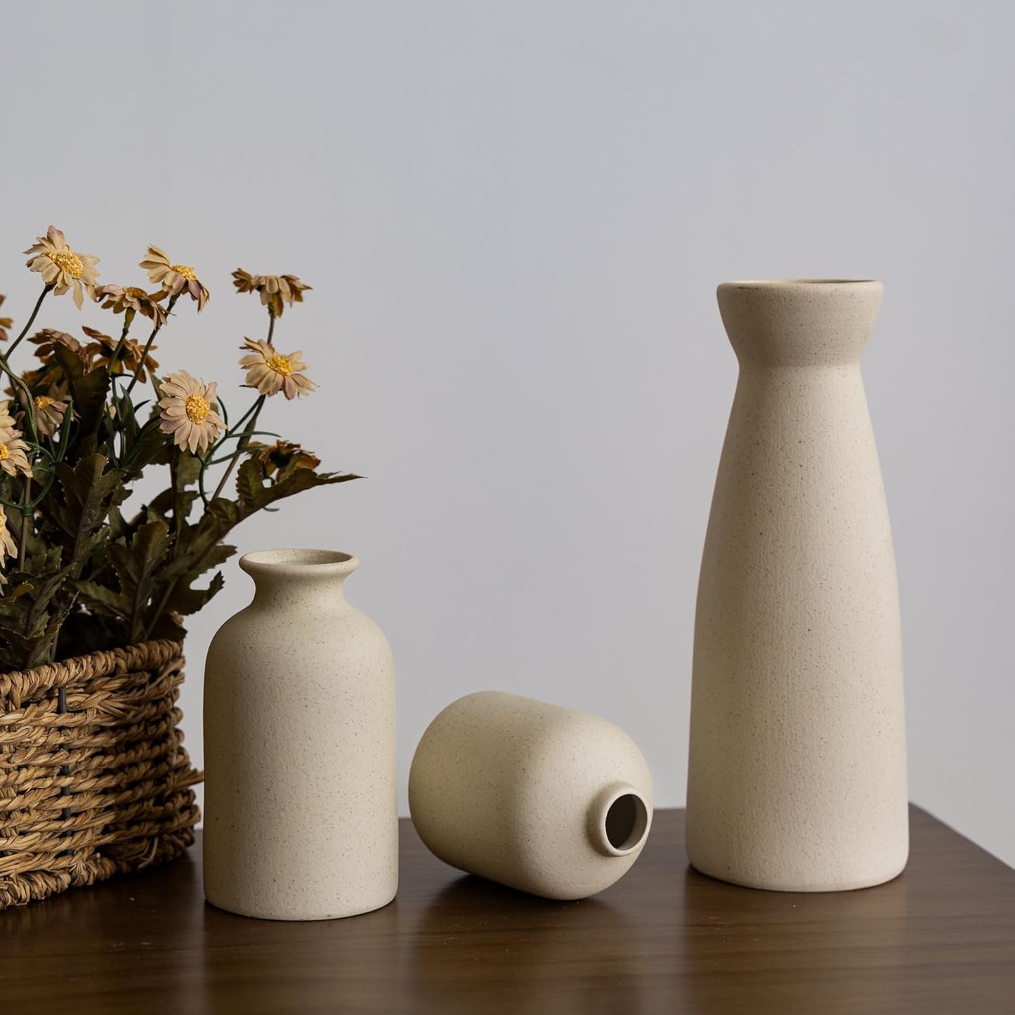 SKY-TOUCH Home Decor Ceramic Vase Set of 3