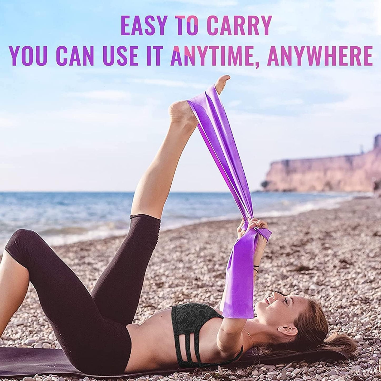 SKY-TOUCH Latex Resistance Exercise Band 5Pc