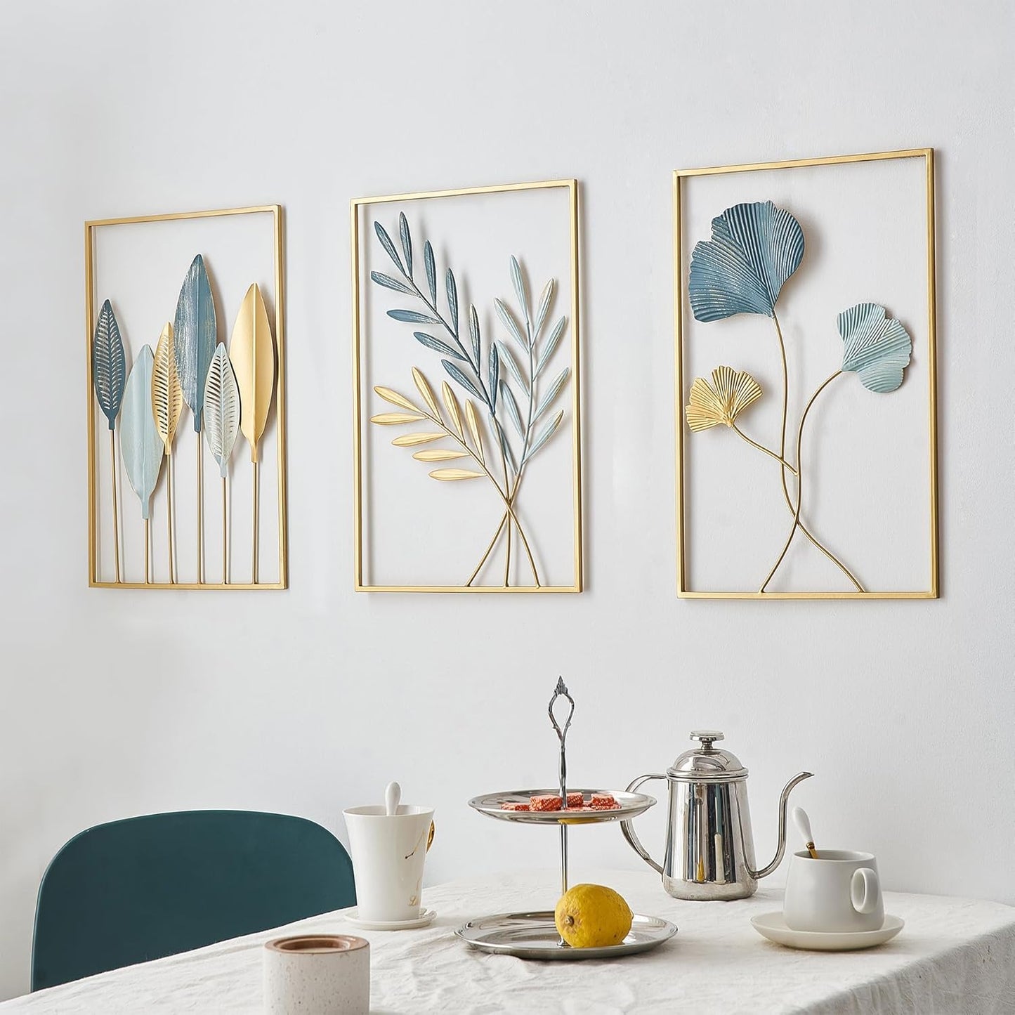 Gold Metal Wall Decor Leaf Wall Hanging Decoration