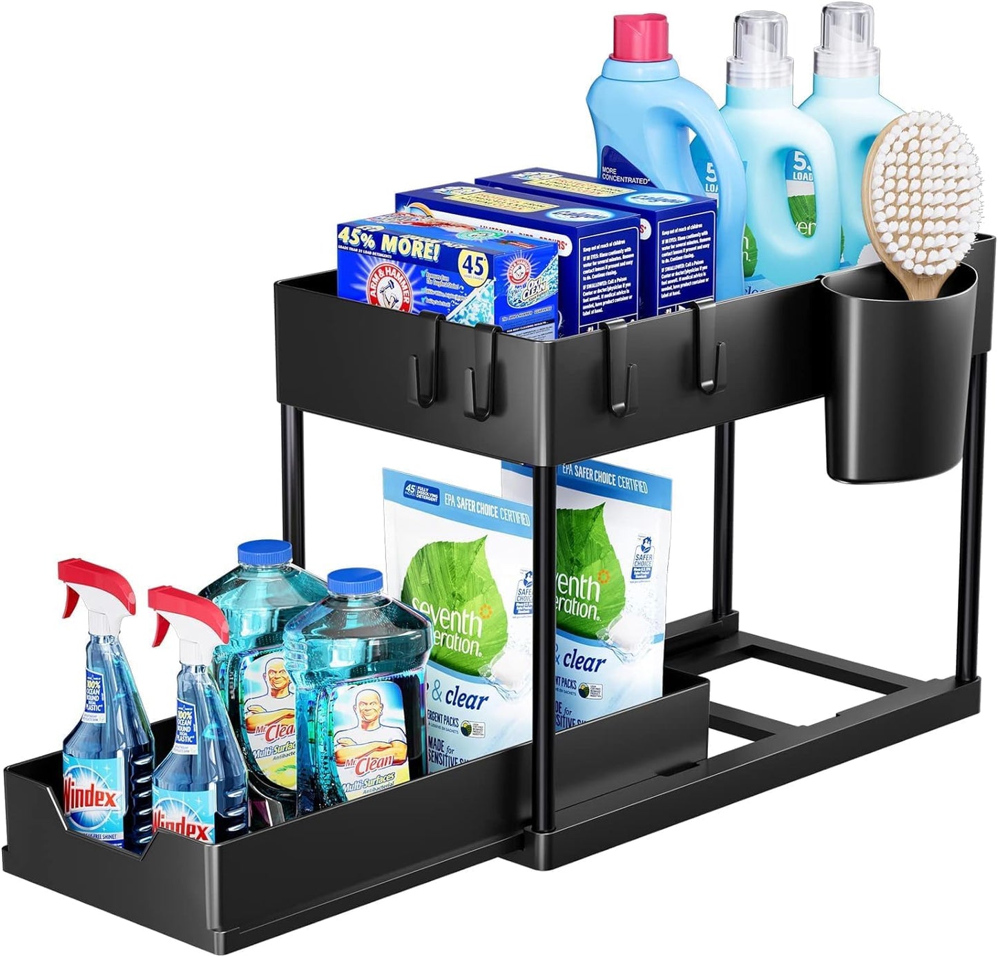 SKY-TOUCH 1pcs Storage Racks Pull-Type Double-Layer Kitchen Storage Rack