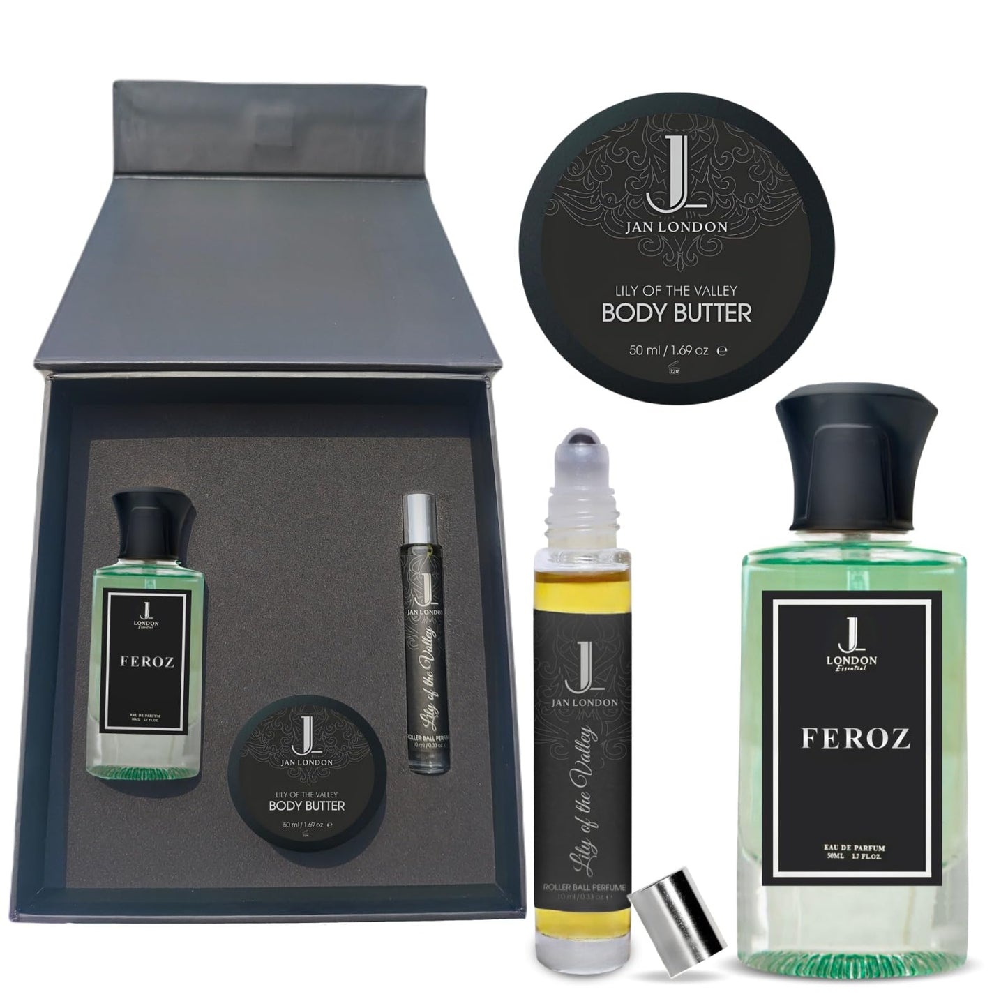 Jan London Feroz Luxury Fragrance Gift Set with Perfume Butter