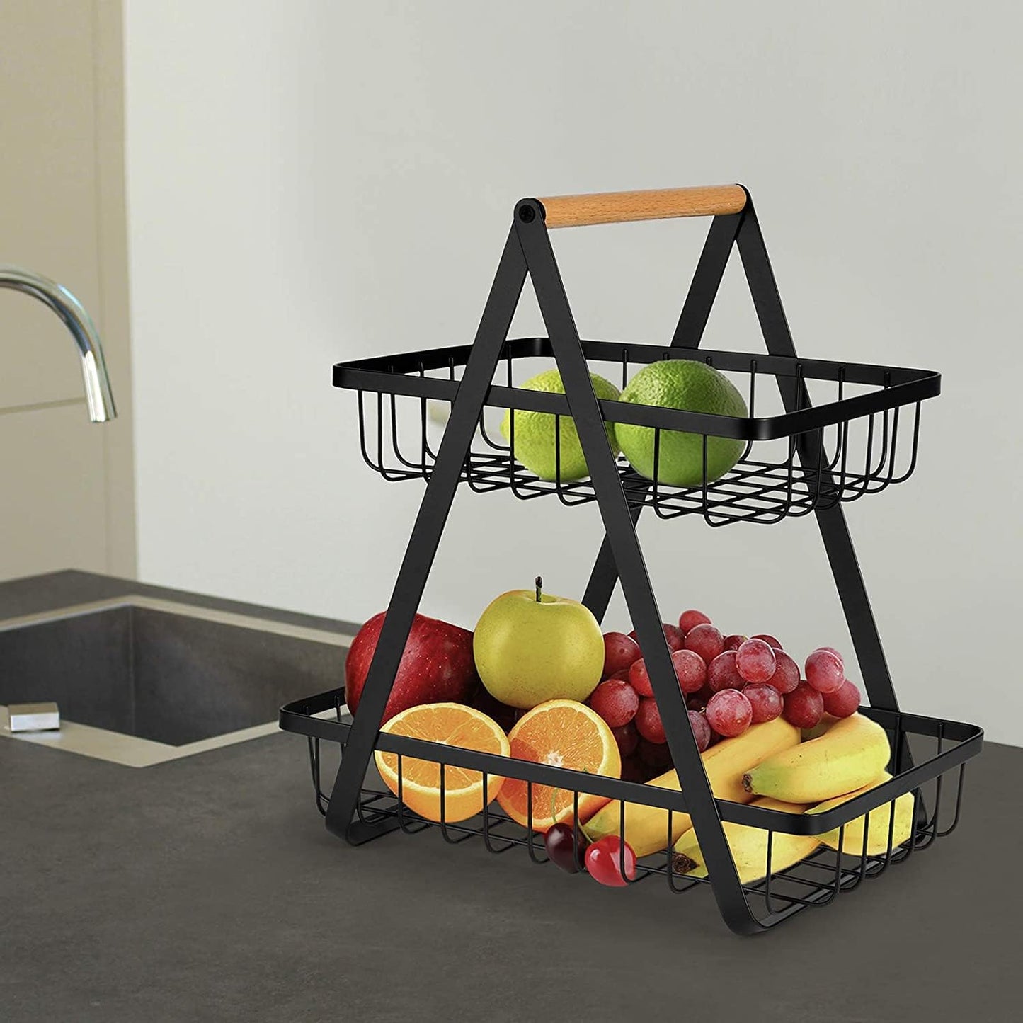2 Tier Countertop Fruit Storage Basket