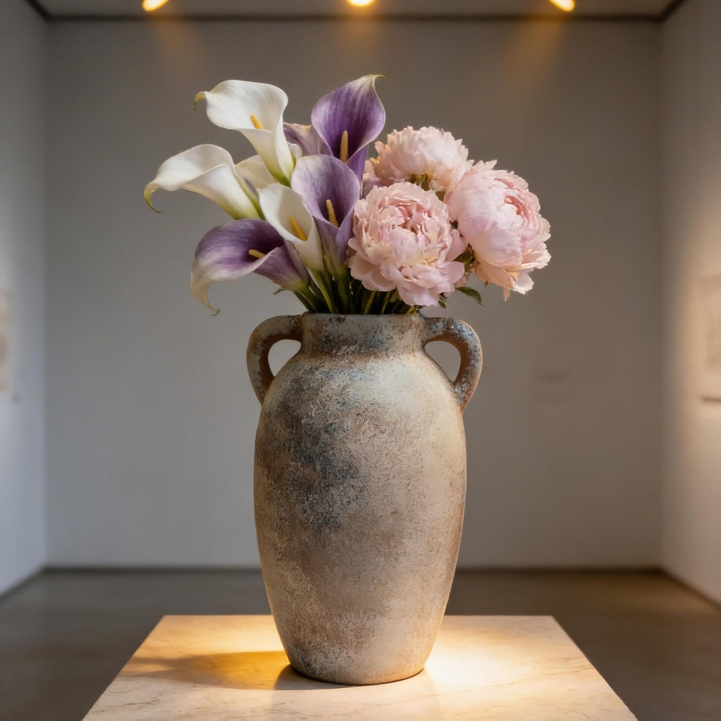 Ceramic Flower Vase with Handles Home Decor