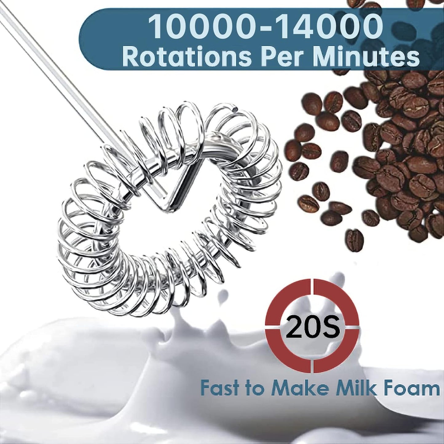 AMLINK Milk Frother Handheld, Electric Frothers, Coffee Frother Mini Whisk