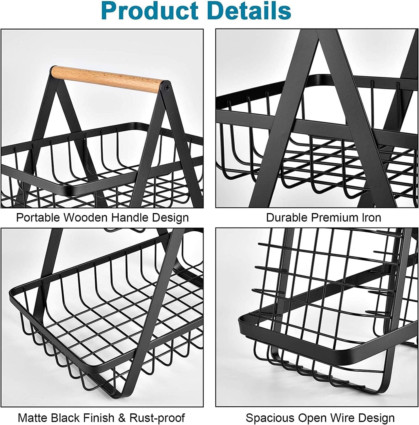 2 Tier Countertop Fruit Storage Basket