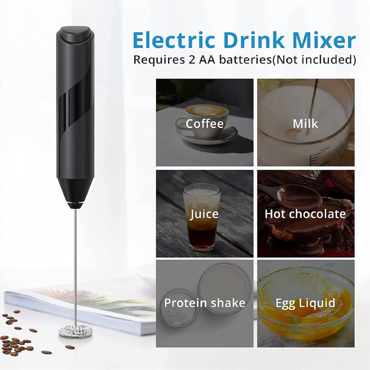 AMLINK Milk Frother Handheld, Electric Frothers, Coffee Frother Mini Whisk