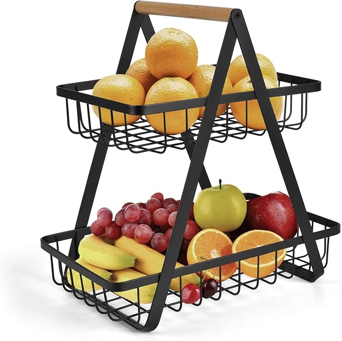2 Tier Countertop Fruit Storage Basket