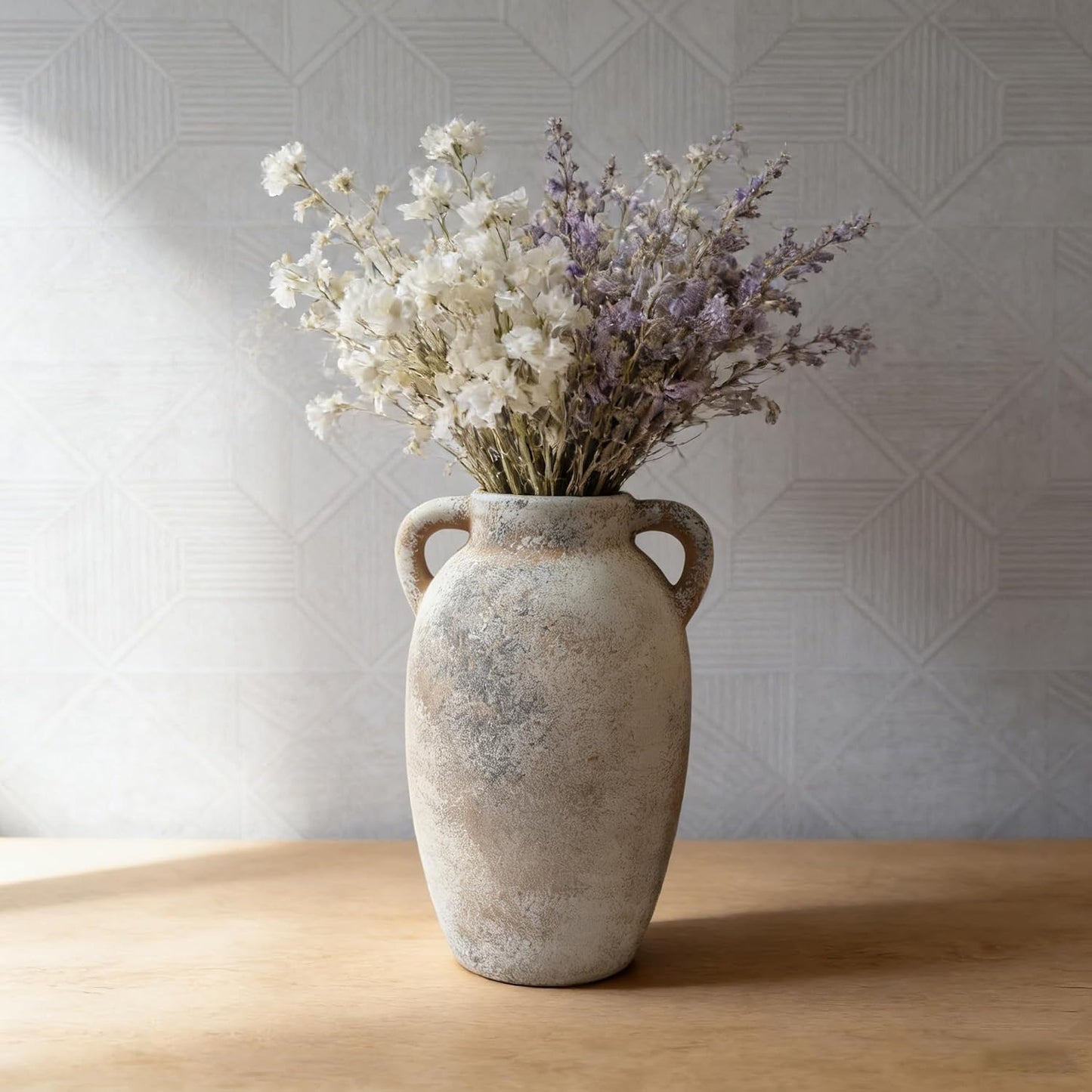 Ceramic Flower Vase with Handles Home Decor