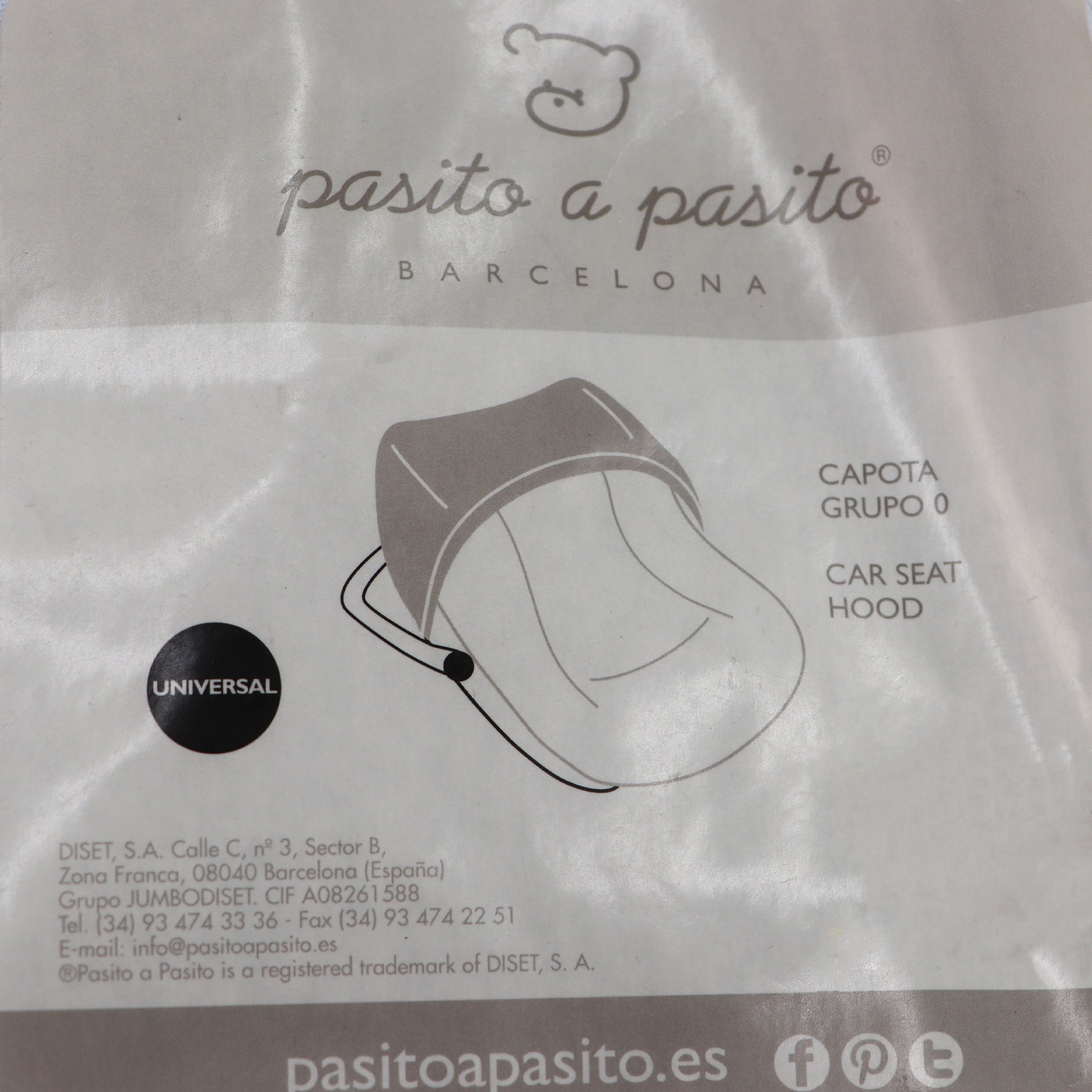 Pasito a Pasito Universal Cotton Baby Car Seat Hood Blue