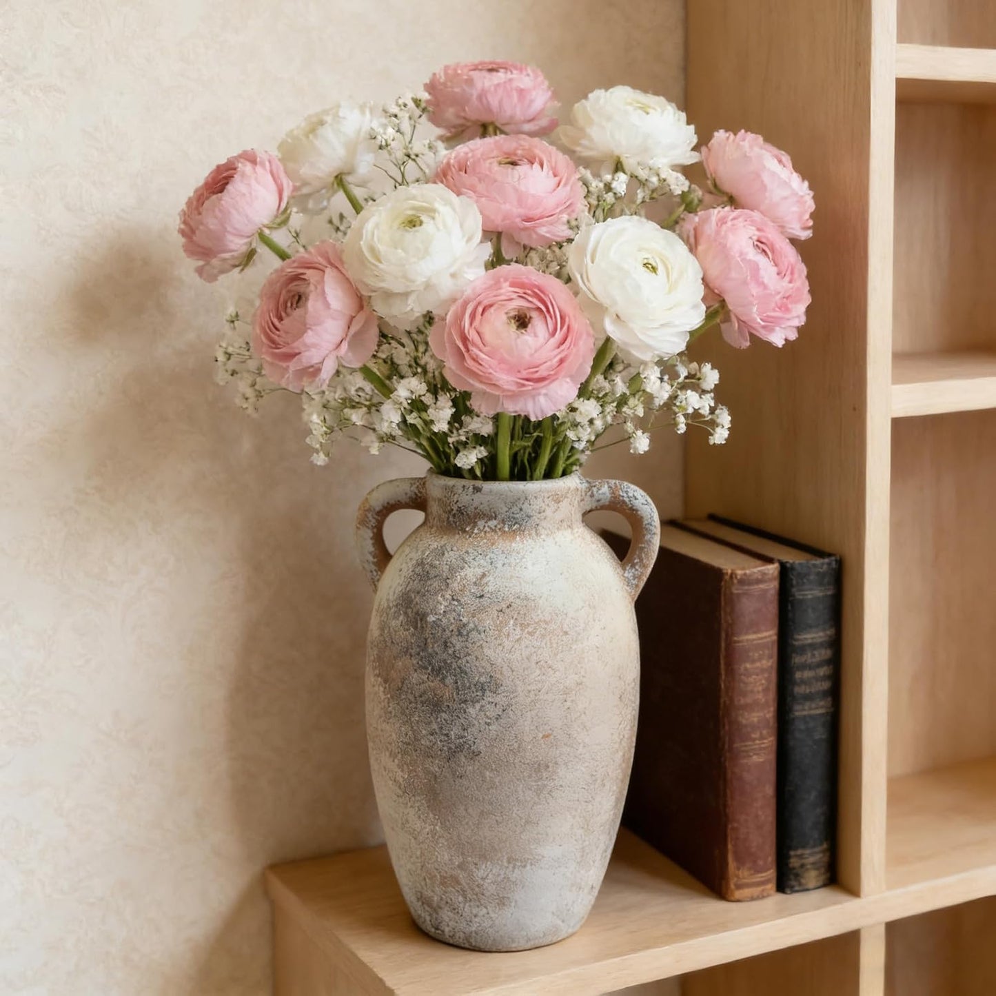 Ceramic Flower Vase with Handles Home Decor