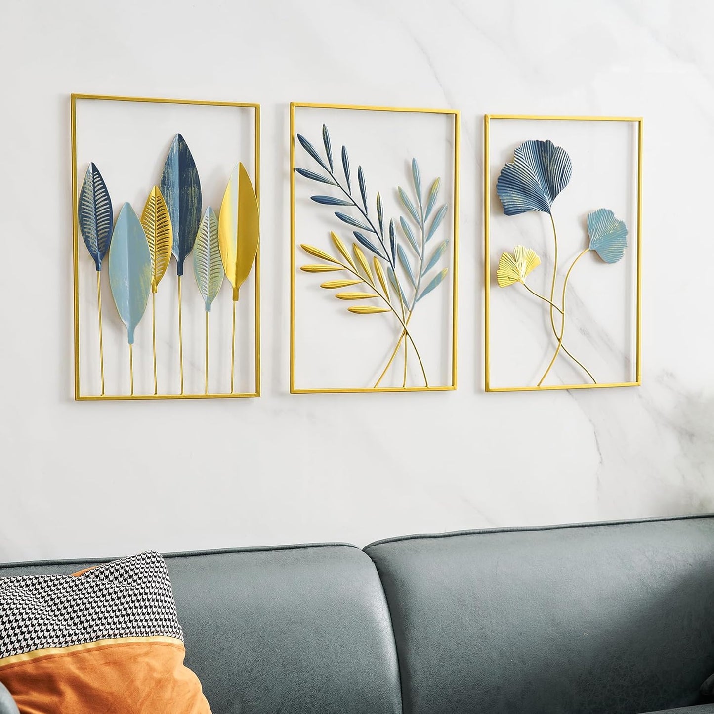 Gold Metal Wall Decor Leaf Wall Hanging Decoration