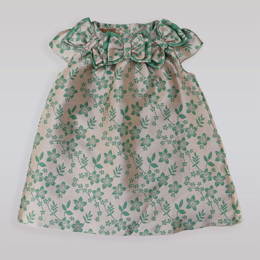La Stupenderia Luxury Baby Girl Dress With Bow Neckline