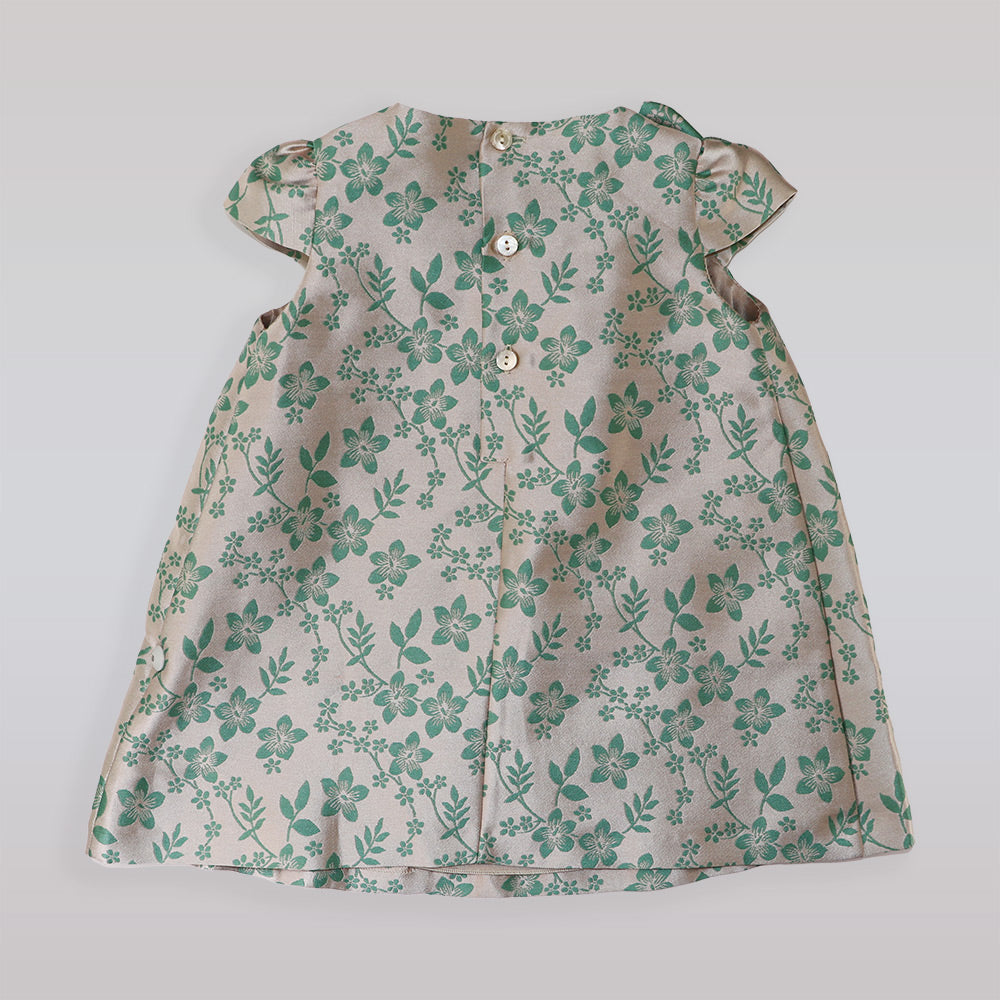 La Stupenderia Luxury Baby Girl Dress With Bow Neckline