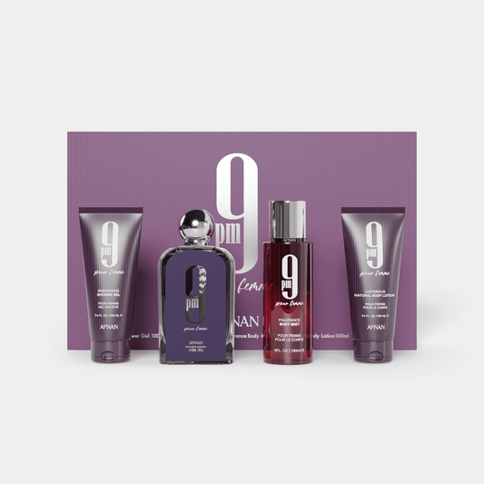 Afnan 9 PM Pour Femme Luxury Four Piece Fragrance Gift Set