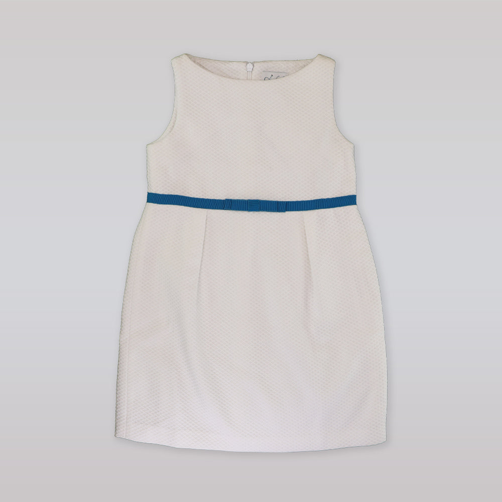 Amberley London Girls Portofino Cotton Dress in Grecian Blue