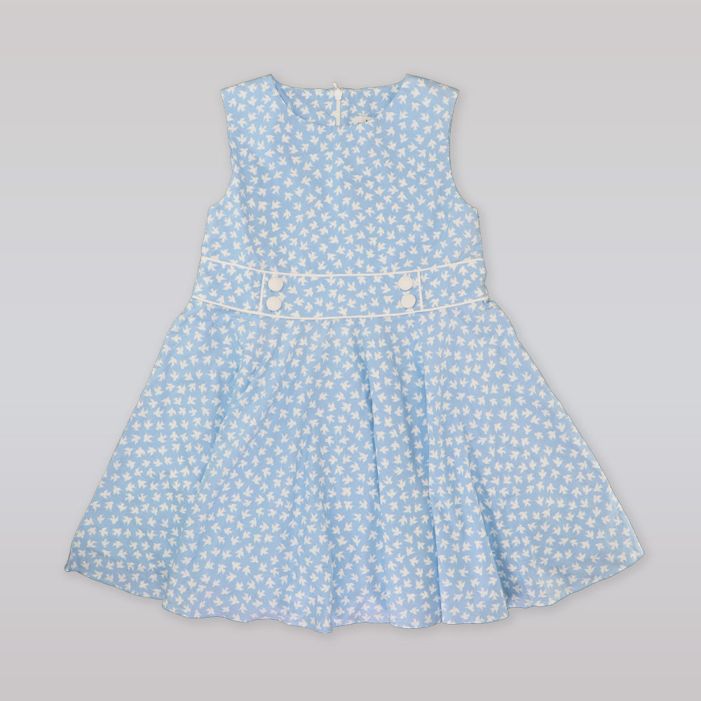 Amberley London Girls Bluebird Roman Holiday Sleeveless Cotton Party Dress
