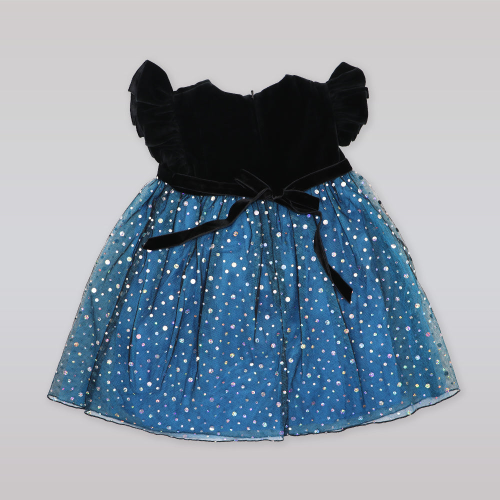 Amberley London Alessandra Girls Turquoise Sleeveless Bow Detail Party Dress