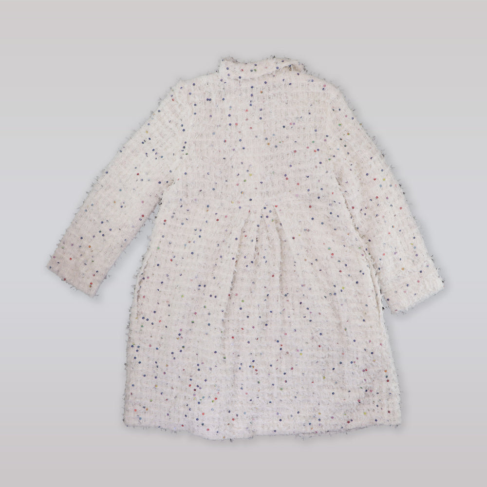 Amberley London Girls Arabesque Pattern Winter Coat in Blue
