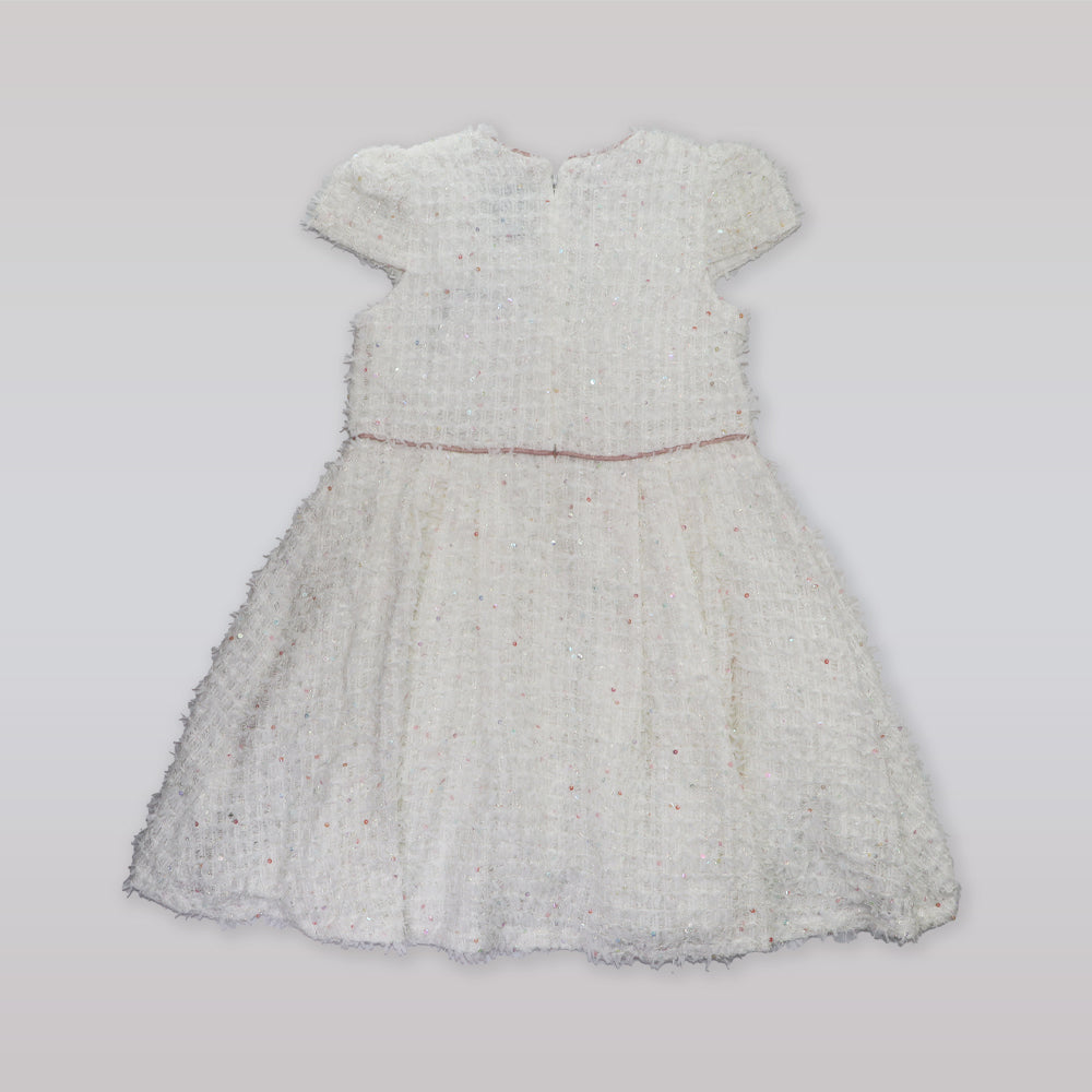 Amberley London Girls Arabesque Winter Dress in Confetti Pink