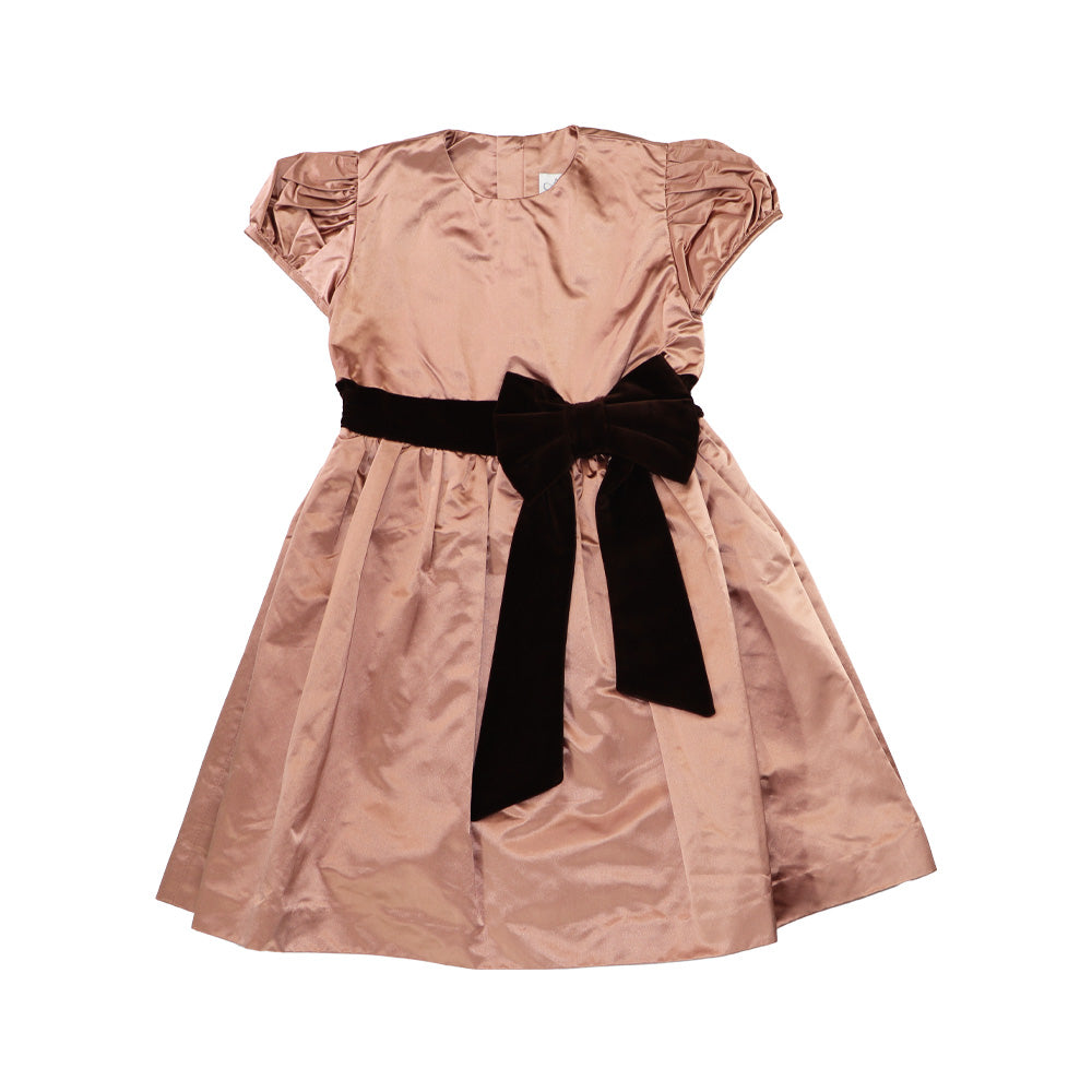 Amberley London Kensington Satin Rose Elegant Party Dress for Girls