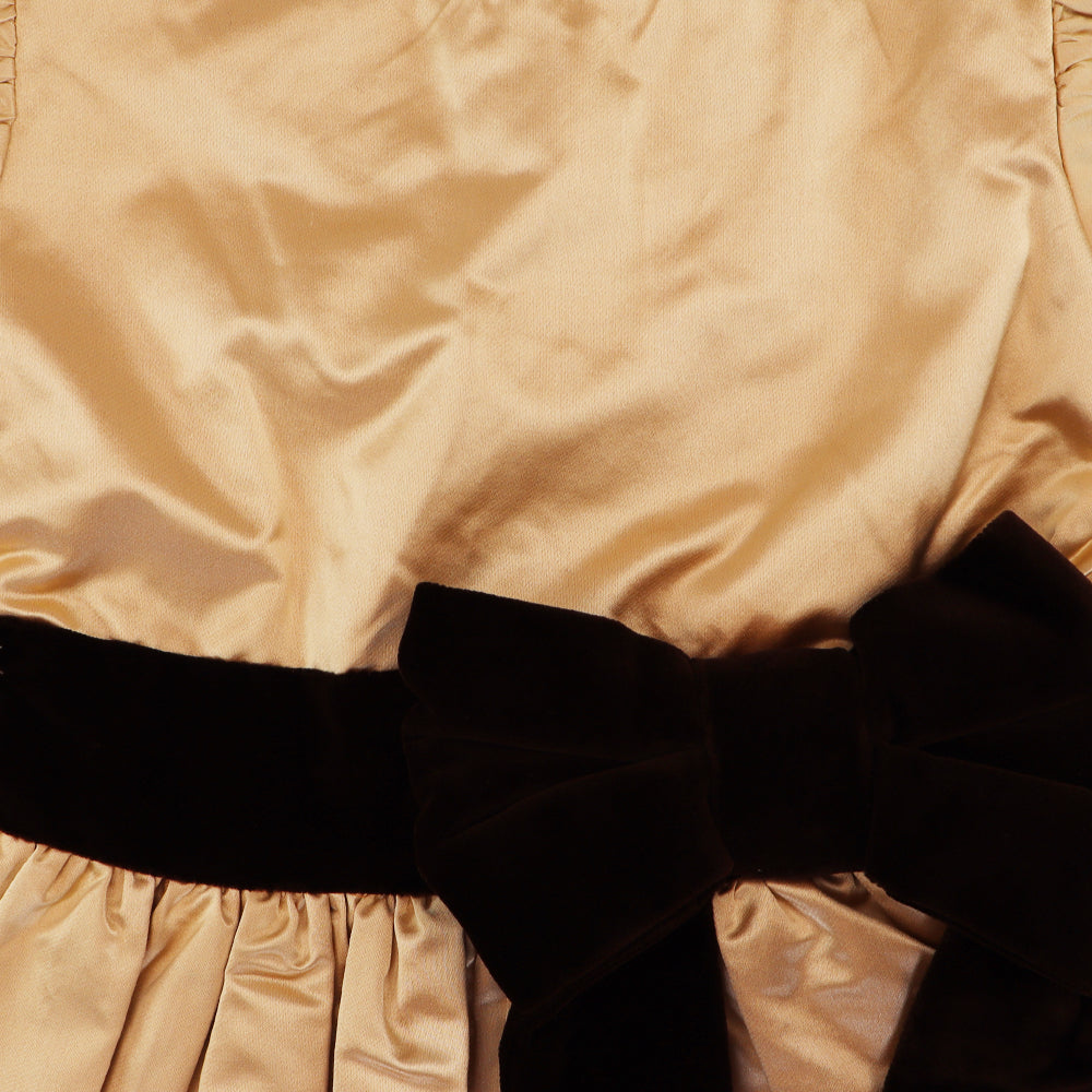 Elegant Amberley London Kensington Gold Satin Girl's Occasion Dress