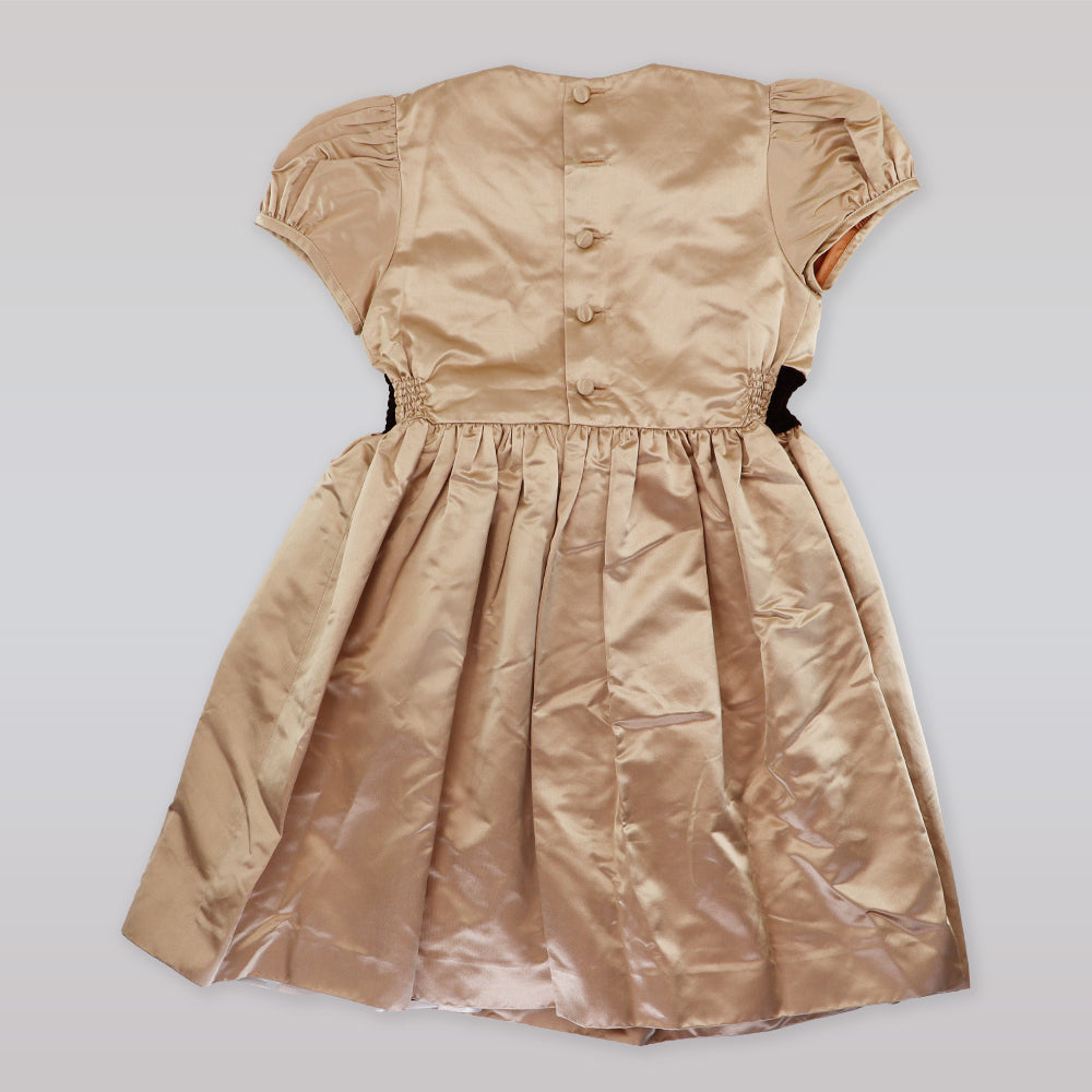 Elegant Amberley London Kensington Gold Satin Girl's Occasion Dress