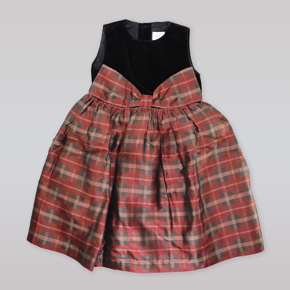 Amberley London Mackenzie Tartan Checked Party Dress Red and Green