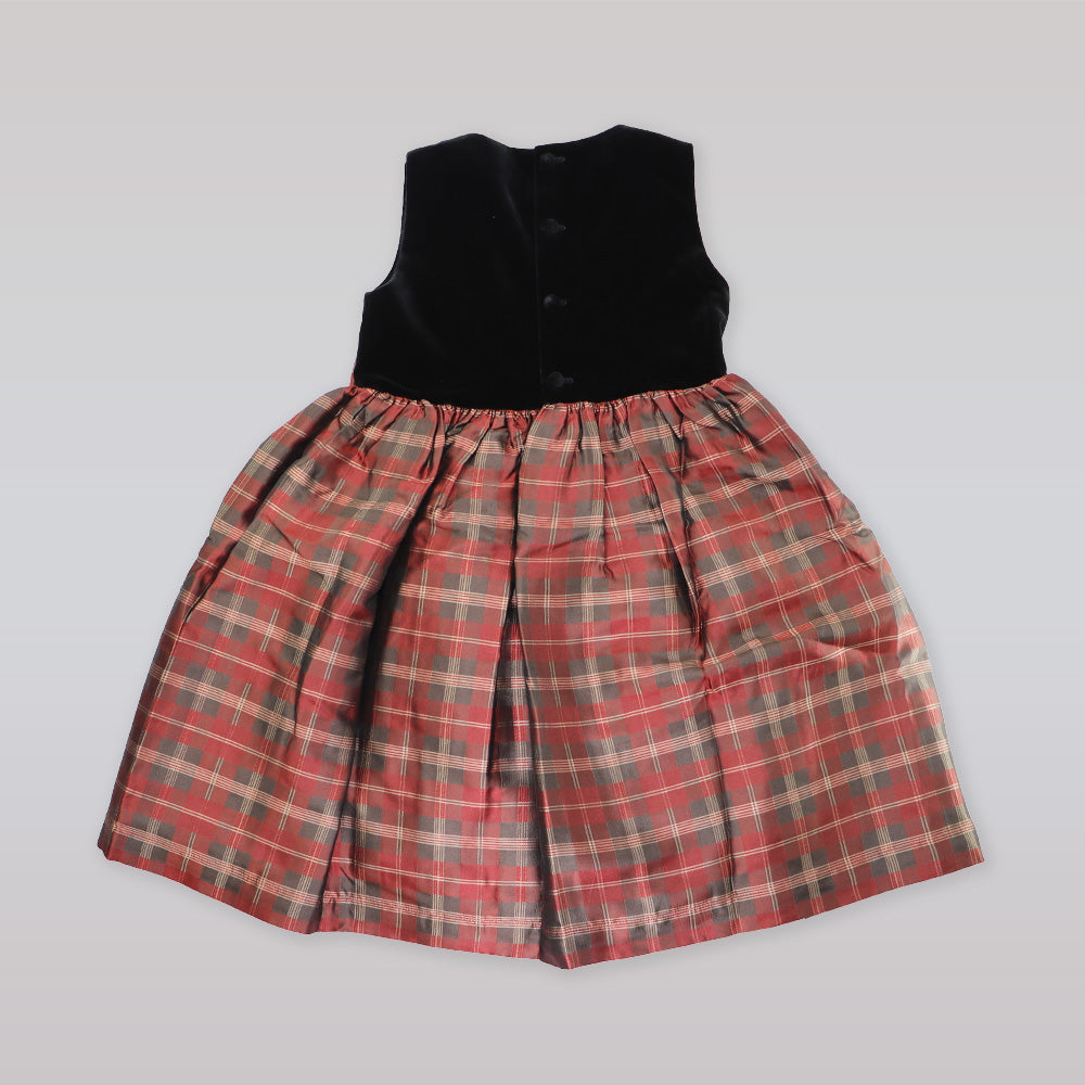 Amberley London Mackenzie Tartan Checked Party Dress Red and Green