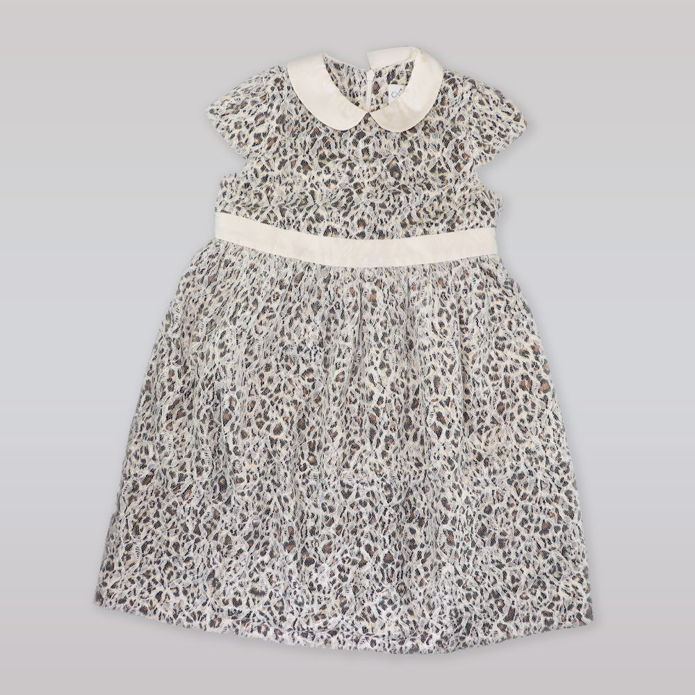 Amberley London Girls Fabiola Leopard Print Cotton Party Dress