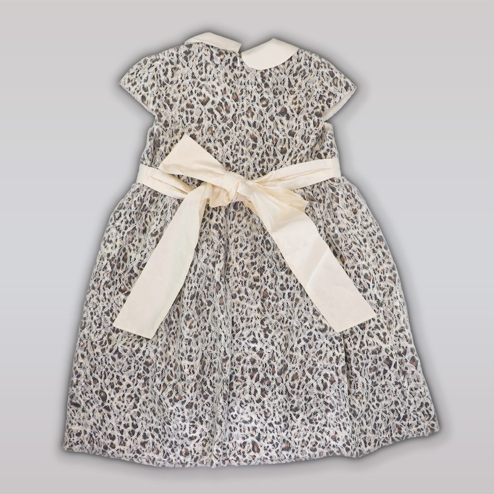 Amberley London Girls Fabiola Leopard Print Cotton Party Dress