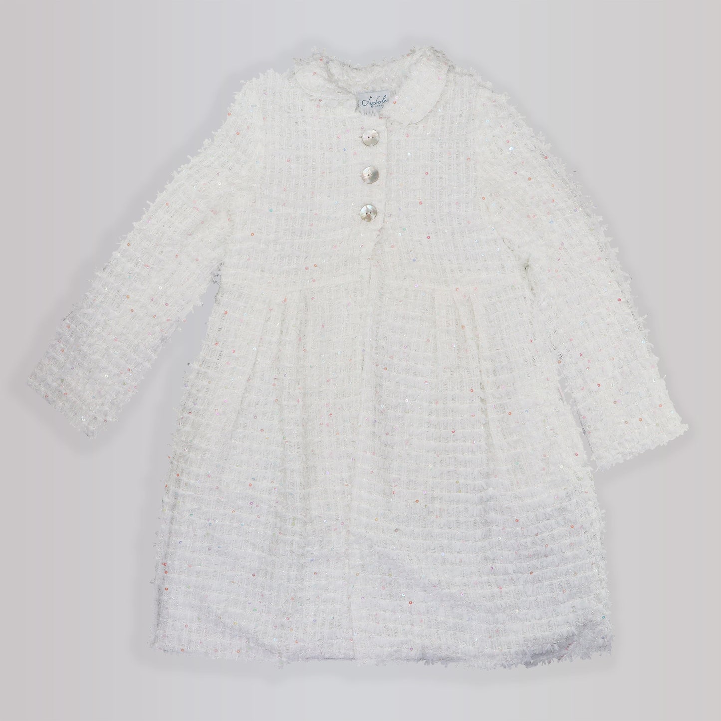 Amberley London Girls Arabesque Winter Coat in Confetti Pink