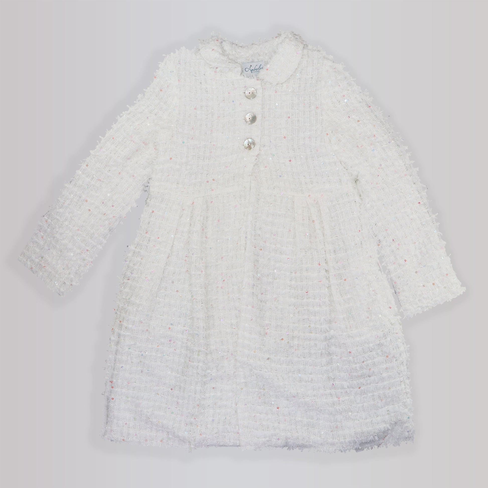 Amberley London Girls Arabesque Winter Coat in Confetti Pink