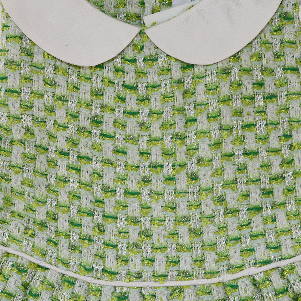 Elegant Amberley London Margot Dress in Charming Apple Green Cotton