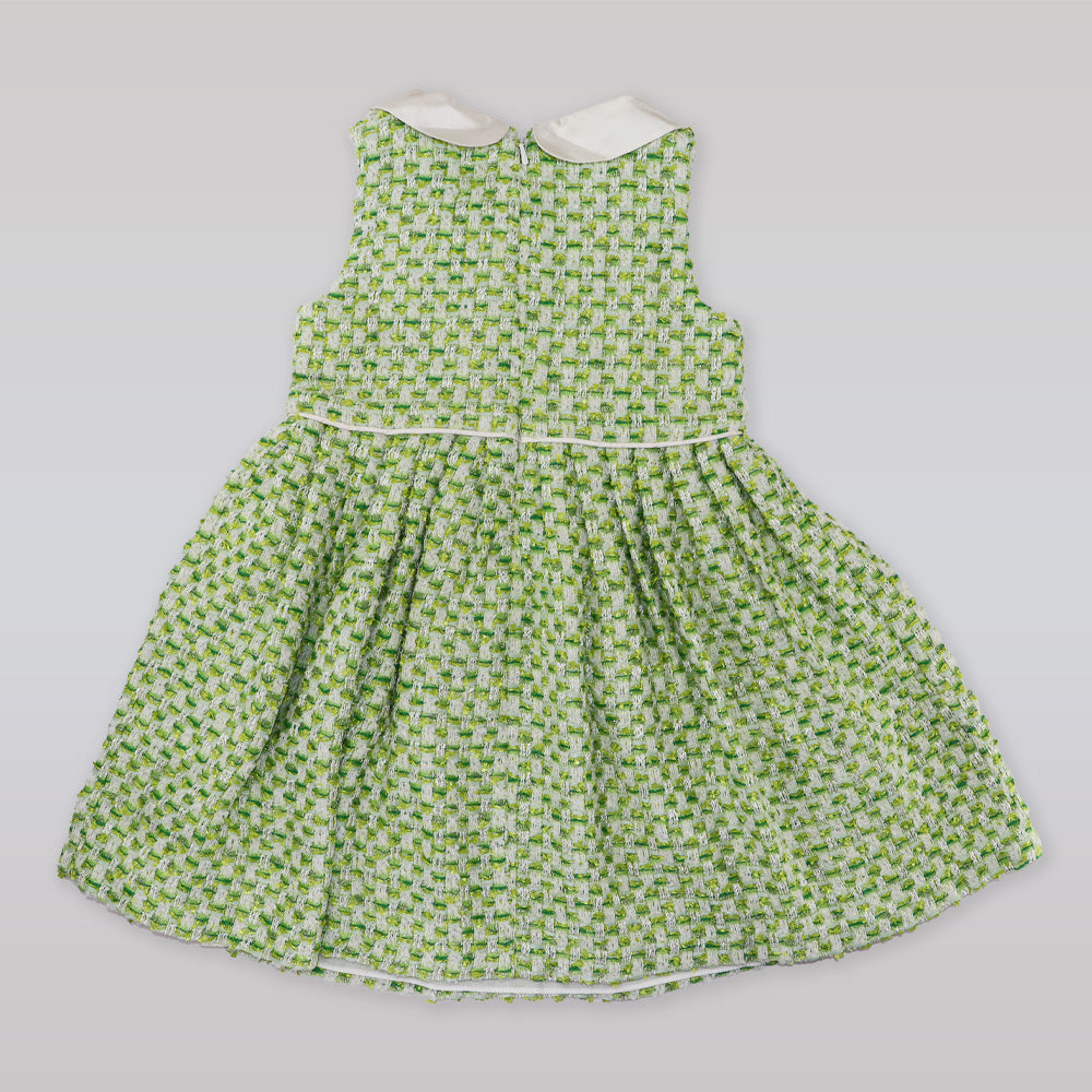 Elegant Amberley London Margot Dress in Charming Apple Green Cotton