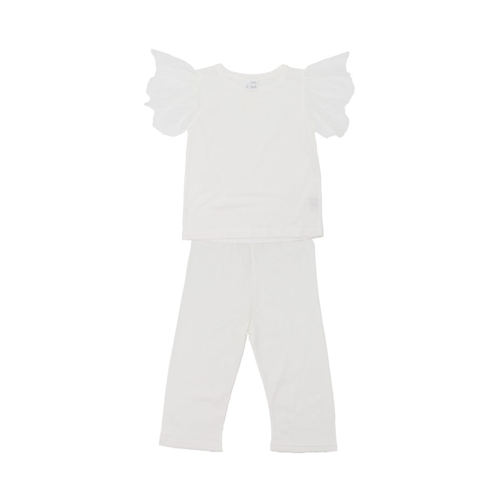 Elegant AMIKI Paula Girls White Cotton Nightdress for Peaceful Sleep