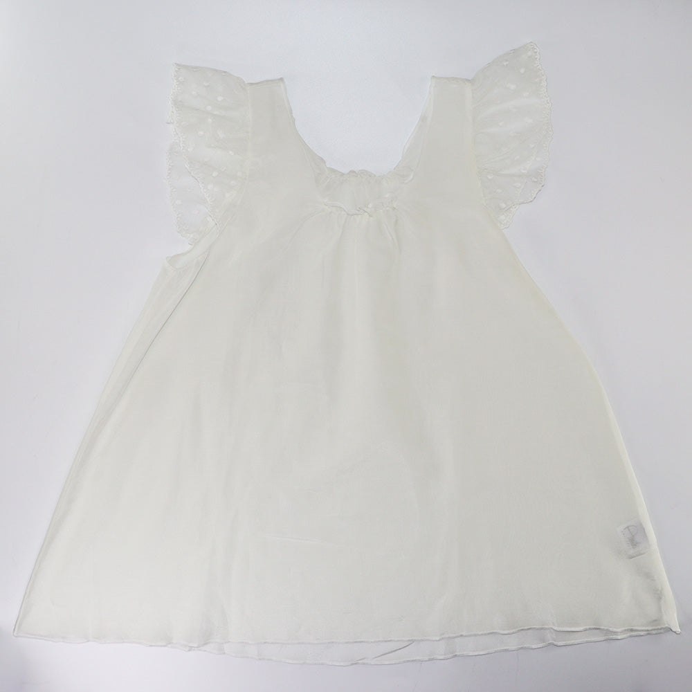AMIKI Sylvia Ivory Luxuriously Soft Cotton Girls Nightdress Sleepwear