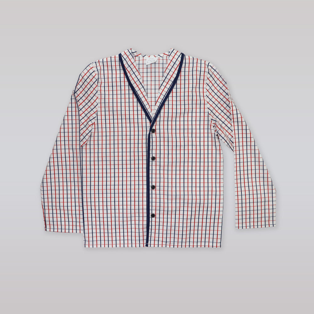 AMIKI Sam Boys Red and Navy Check Cotton Pajamas